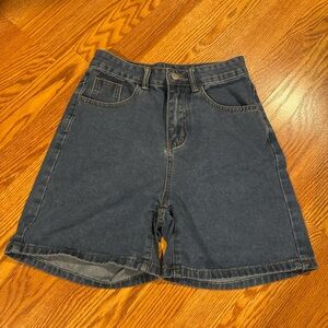 Dark Blue Denim Shorts